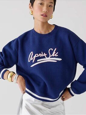 J Crew NWT Heritage Fleece Après Ski Crew Sweatshirt